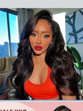 HUMAN HAIR 3 in 1 half wig 16” body wave
